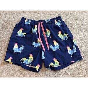 Chubbies Fowl Play Roosters Mens Medium 5" Inseam Swim Trunks Mesh Lined Shorts